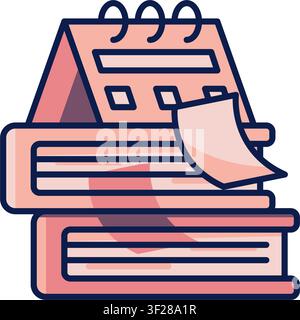 Calendar Books Icon, Planner, Schedule, Agenda, Organizer, Date Stock Vector