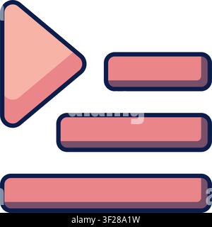 Playlist Icon, Music, Audio, Song List, Media Player, Collection Stock Vector