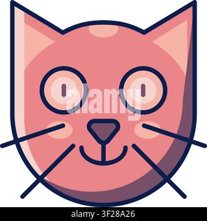 Cat Head Icon, Feline, Pet, Animal, Domestic, Kitten, Face Stock Vector
