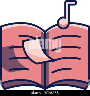 Book Music Icon, Audio, Sound, Learning, Education, Study, Read Stock Vector