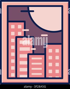 City Frame Icon, Building, Buildings, Urban, Architecture Stock Vector