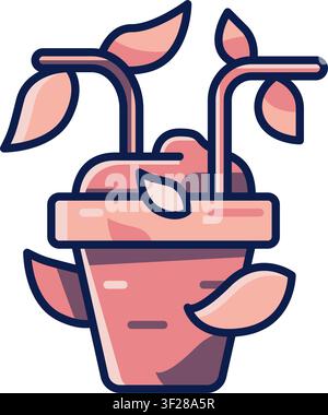 Plant Pot Icon, Planter, Flower, Container, Gardening, Garden Stock Vector