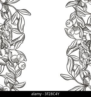 Vector frame with berries. Berries, strawberries, frame, blueberries, menus, packaging, labels, design. Stock Vector