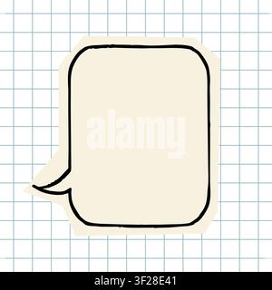 Hand drawn vertical speech bubble on grid paper Stock Vector