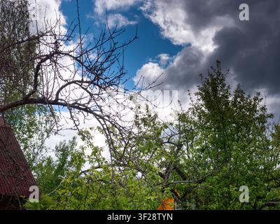 a dark cloud coming before the storm and rain, outdoor shot Stock Photo
