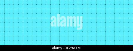 Seamless black dash grid background with cross markers at nodes on blue bg. Blueprint millimeter paper. FUI interface grid. Vector pattern for enginee Stock Vector