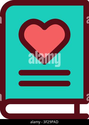 Book Heart Icon, Love, Reading, Favorite, Library, Education Stock Vector