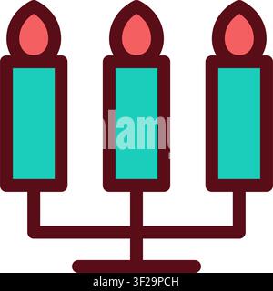 Candle Light Icon, Candlelight, Flame, Fire, Glow, Illumination Stock Vector