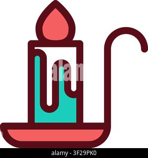 Candle Light Icon, Candlelight, Flame, Fire, Glow, Illumination Stock Vector