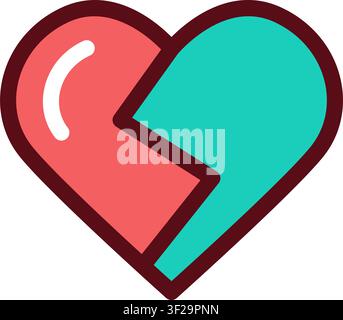 Broken Heart Icon, Heartbreak, Heartbroken, Sad, Sadness Stock Vector
