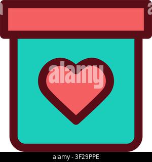 Heart Archive Icon, Saved, Favorites, Bookmark, Love, Like Stock Vector