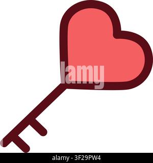 Heart Key Icon, Love, Romantic, Symbol, Unlock, Security, Lock Stock Vector
