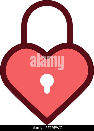 Heart Lock Icon, Padlock, Security, Protection, Love, Romance Stock Vector