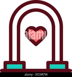 Heart Gate Wedding Icon, Arch, Entrance, Ceremony, Love Stock Vector