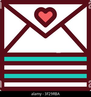 Heart Emails Icon, Email, Love Message, Communication, Envelope Stock Vector