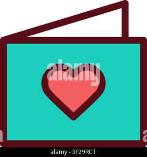 Heart Invitation Letter Icon, Love, Romantic, Note Stock Vector