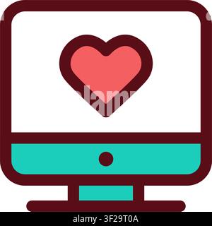 Monitor Head Icon, Screen, Display, Computer, Device, Technology Stock Vector