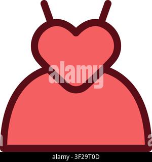 Wedding Dress Icon, Bridal Gown, Bride, Formal Wear, Evening Stock Vector