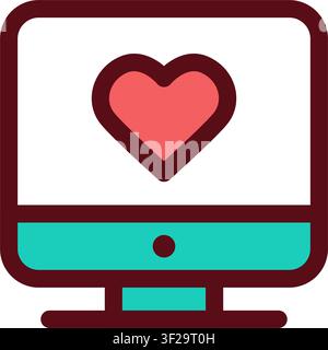 Monitor Head Icon, Screen, Display, Computer, Device, Technology Stock Vector