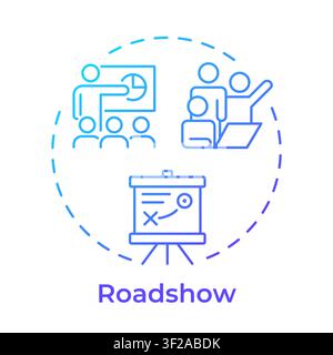 Roadshow blue gradient concept icon Stock Vector