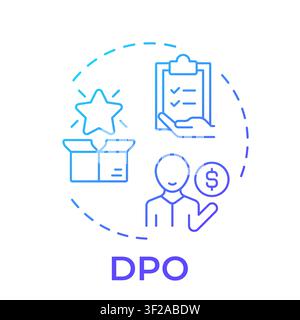 DPO blue gradient concept icon Stock Vector
