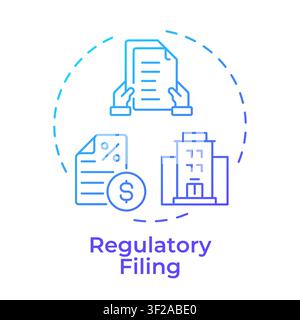 Regulatory filing blue gradient concept icon Stock Vector