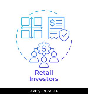 Retail investors blue gradient concept icon Stock Vector