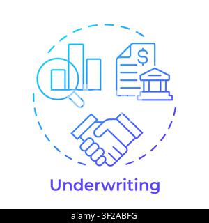 Underwriting blue gradient concept icon Stock Vector