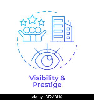 Visibility and prestige blue gradient concept icon Stock Vector