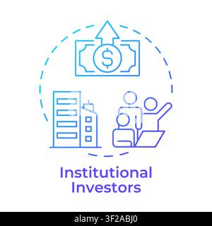 Institutional investors blue gradient concept icon Stock Vector