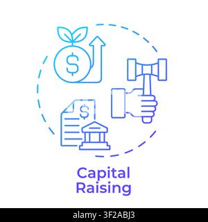 Capital raising blue gradient concept icon Stock Vector