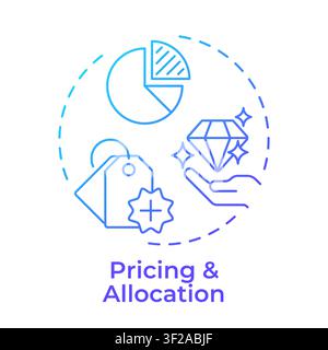 Pricing and allocation blue gradient concept icon Stock Vector