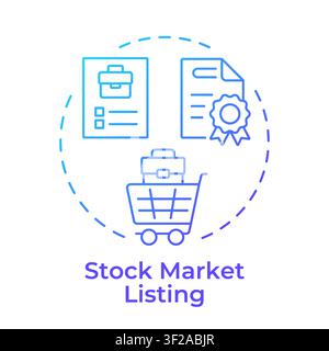 Stock market listing blue gradient concept icon Stock Vector
