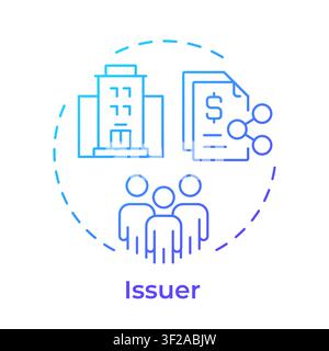 Issuer blue gradient concept icon Stock Vector