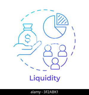 Liquidity blue gradient concept icon Stock Vector