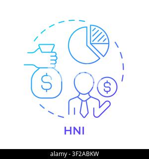High net worth individuals blue gradient concept icon Stock Vector