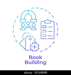 Book building blue gradient concept icon Stock Vector