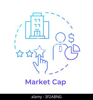 Market capitalization blue gradient concept icon Stock Vector