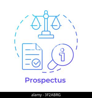 Prospectus blue gradient concept icon Stock Vector