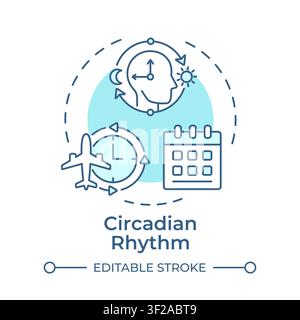 Circadian rhythm soft blue concept icon Stock Vector