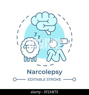 Narcolepsy soft blue concept icon Stock Vector