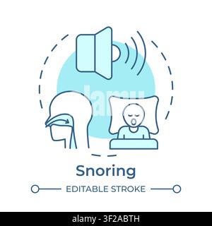 Snoring soft blue concept icon Stock Vector