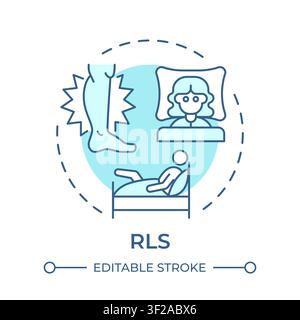 RLS soft blue concept icon Stock Vector