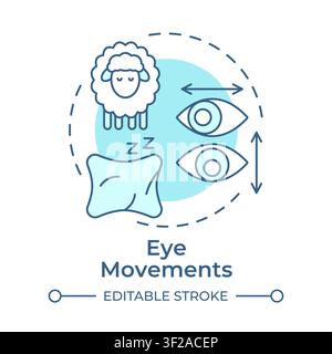 Eye movements soft blue concept icon Stock Vector