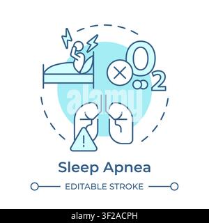 Sleep apnea soft blue concept icon Stock Vector
