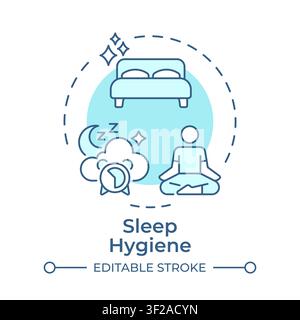Sleep hygiene soft blue concept icon Stock Vector