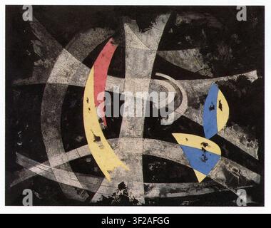 Theodor Werner, Konstruktion Grau-Weiß auf schwarzem Grund 1952; Grey and white design on a black background; Stock Photo
