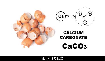 Broken egg shell as calcium carbonate, crushed eggshell, seashells, CaCO3 supplement, cracked eggshells, natural compost ingredient, broken egg shells Stock Photo