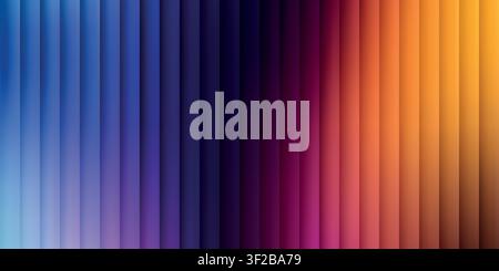 Smooth colorful gradient background with vertical lines. Abstract modern striped backdrop transition from light blue to dark purple and bright orange Stock Vector