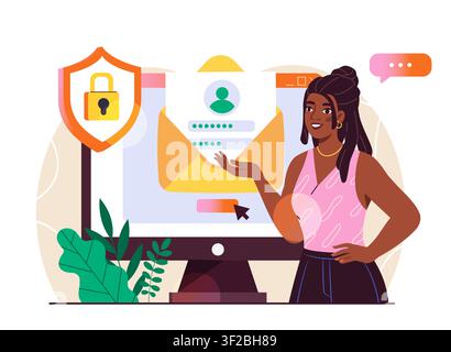 Personal data security and protected email concept Stock Vector